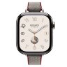 Apple Watch Hermes Series 11 42mm, тонкий ремешок из плетенного нейлона серый