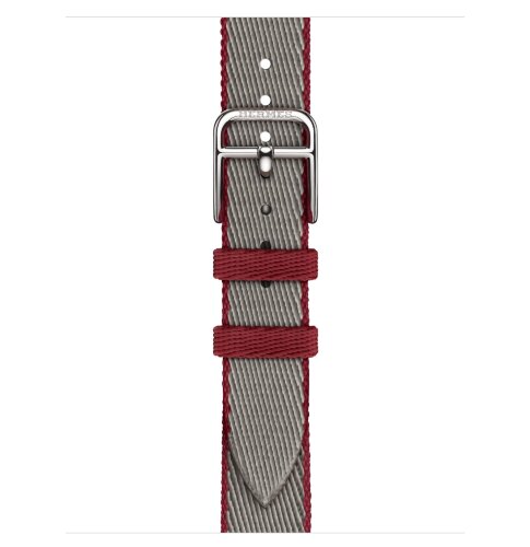 Apple Watch Hermes Series 11 42mm, тонкий ремешок из плетенного нейлона серый