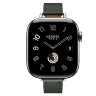 Apple Watch Hermes Series 11 42mm, тонкий кожаный ремешок темно-зеленого цвета