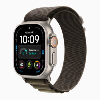 Apple Watch Ultra 4 49mm Titanium Case with Dark Olive Alpine Loop (S)