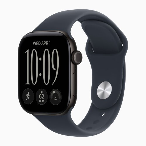 Apple Watch Series 12 42mm, Black Aluminum Case with Sport Band - Navy Blue