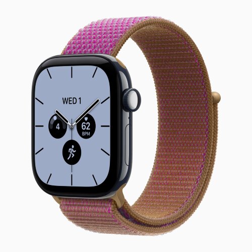 Apple Watch Series 12 46mm, Night Blue Ceramic Case with Sport Loop - Magenta