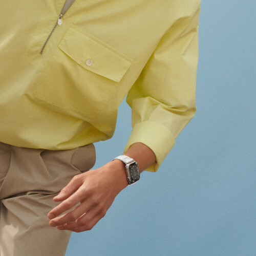 Apple Watch Hermes Series 10 46mm, спортивный ремешок Kilim белого цвета