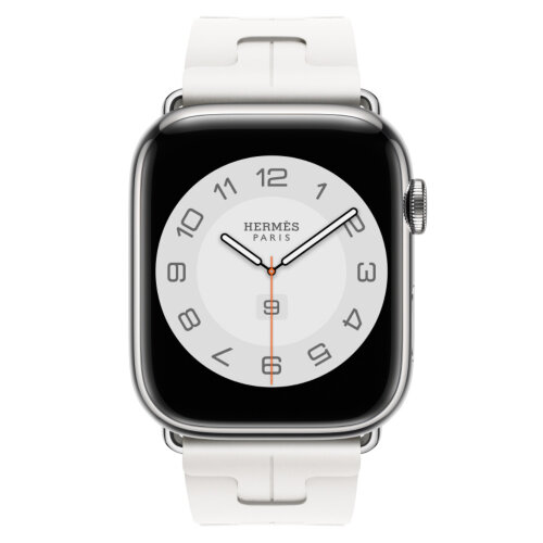 Apple Watch Hermes Series 10 46mm, спортивный ремешок Kilim белого цвета