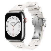 Apple Watch Hermes Series 10 46mm, спортивный ремешок Kilim белого цвета