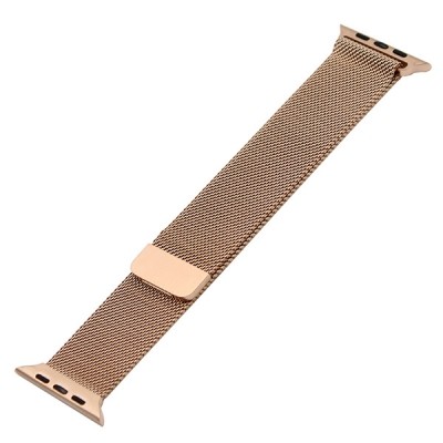 Ремешок из нержавеющей стали для Apple Watch 42мм Миланская петля (Розовое золото)