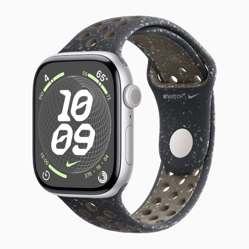 Apple Watch Series 10 46mm, Silver Aluminum Case with Nike Sport Band - Midnight Sky