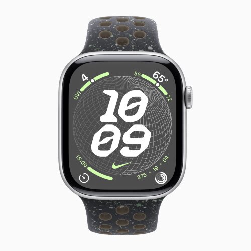 Apple Watch Series 10 46mm, Silver Aluminum Case with Nike Sport Band - Midnight Sky