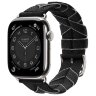 Apple Watch Hermes Series 11 46mm, ремешок из плетеного нейлона черный с серым