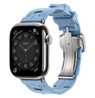 Apple Watch Hermes Series 11 42mm, спортивный ремешок Kilim голубой