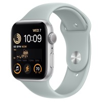 Apple Watch SE (2022) 44mm, Silver Aluminum Case with Sport Band - Succulent