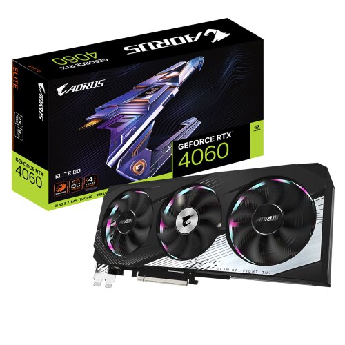 Видеокарта NVIDIA GIGABYTE AORUS GeForce RTX 4060 ELITE 8G