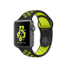 Apple Watch 2 Nike 38mm, чёрно-салатовый ремешок, корпус из алюминия "серый космос"