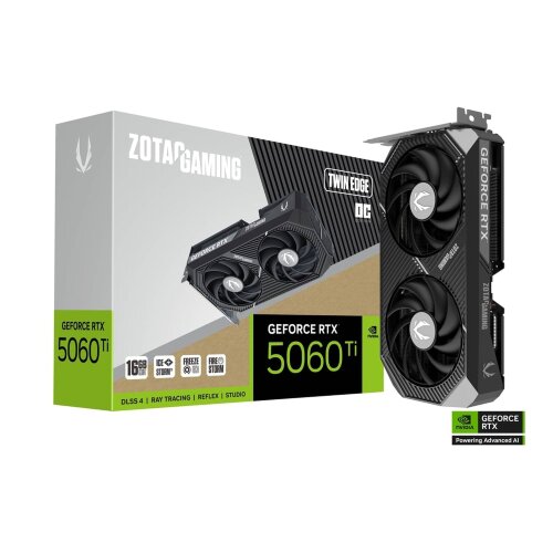 Игровая видеокарта NVIDIA ZOTAC GAMING GeForce RTX 5060 Ti 16GB Twin Edge OC
