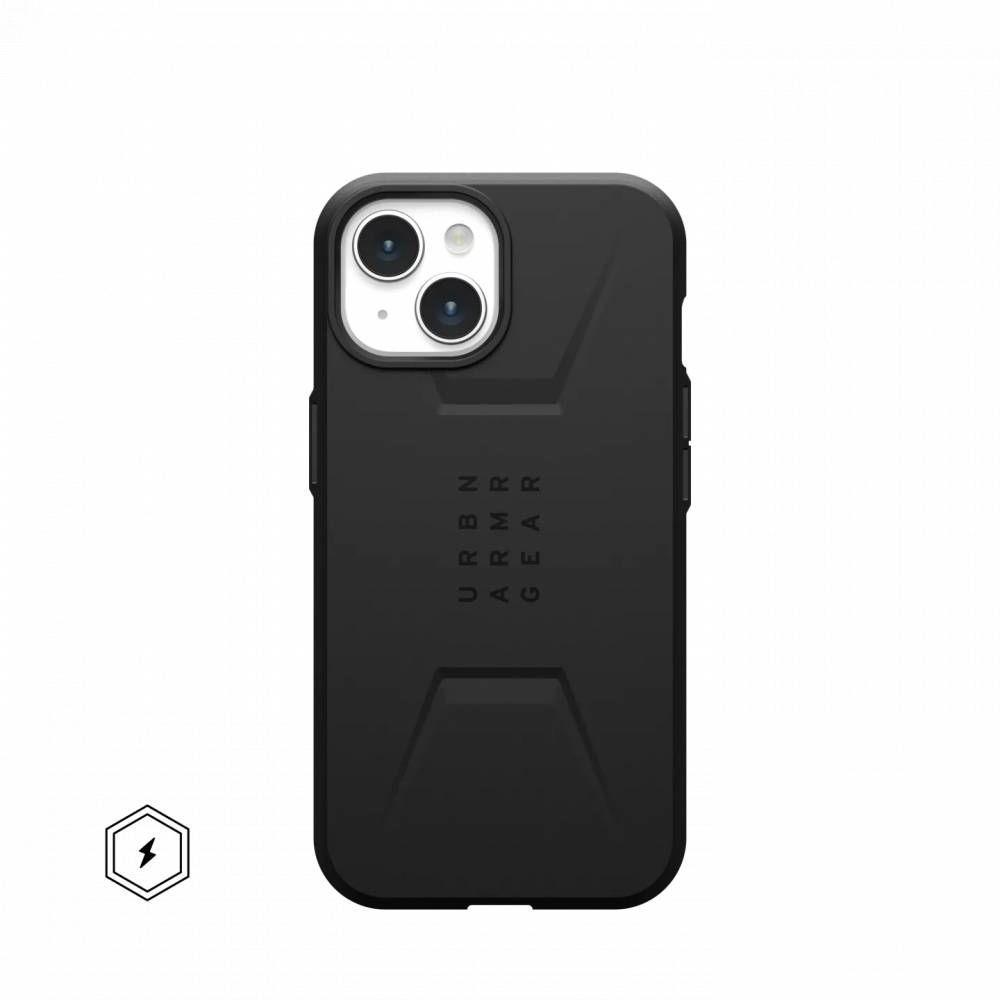 Купить Чехол Uag Civilian для iPhone 15 Plus Black в Москве цена