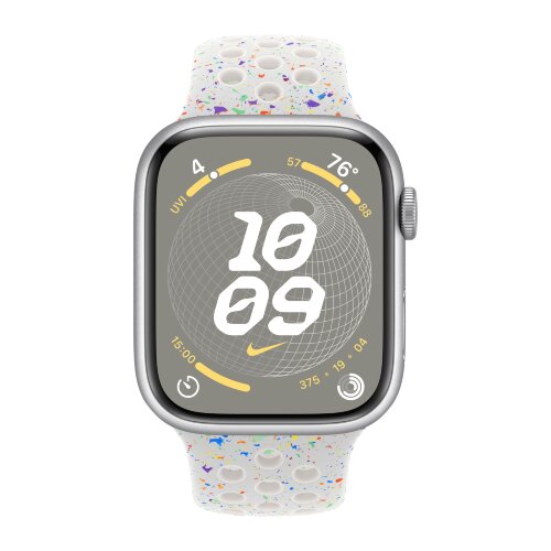 Apple Watch Series 9 45mm, Silver Aluminum Case with Nike Sport Band - Pure Platinum