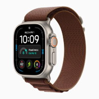 Apple Watch Ultra 4 49mm Titanium Case with Burgundy Alpine Loop (L)