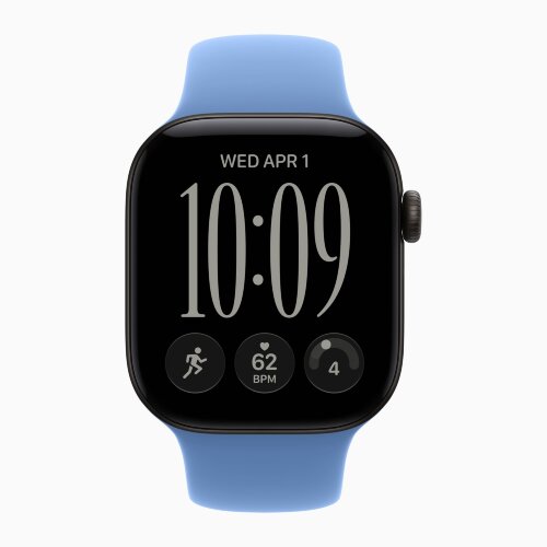 Apple Watch Series 12 42mm, Black Aluminum Case with Sport Band - Wildflower Blue