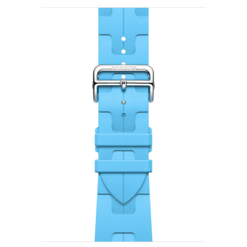 Apple Watch Hermes Series 10 46mm, спортивный ремешок Kilim голубого цвета