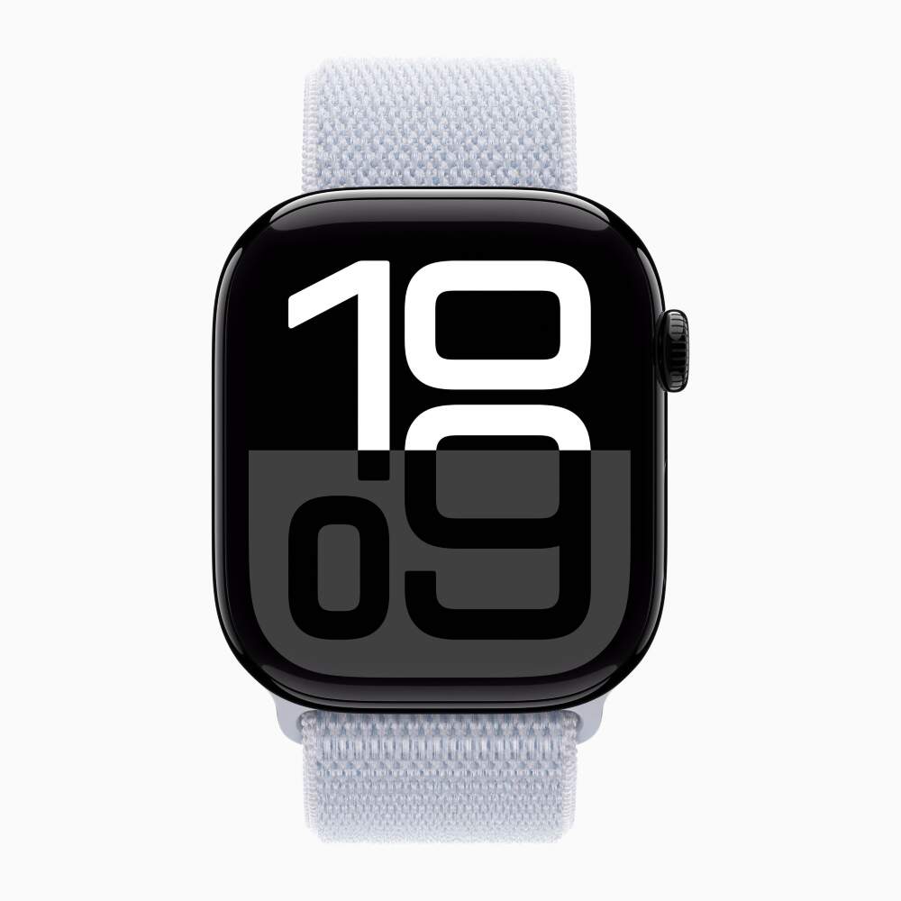 Apple Watch 10 Jet Black Aluminum 42mm Blue Cloud Loop