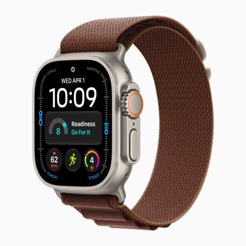 Apple Watch Ultra 4 49mm Titanium Case with Burgundy Alpine Loop (M)