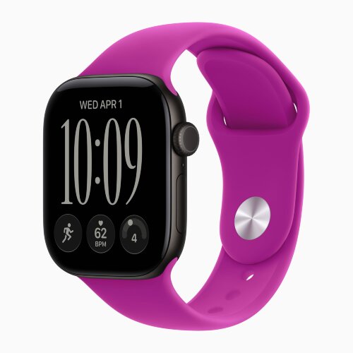 Apple Watch Series 12 42mm, Black Aluminum Case with Sport Band - Magenta