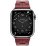 Apple Watch Hermes Series 10 46mm, спортивный ремешок Kilim красный