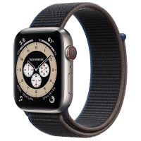 Apple Watch Edition Series 6 Titanium 44mm, спортивный браслет угольного цвета