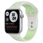 Apple Watch Series 6 Nike 44 мм, серебристый алюминий, "Еловая дымка/пастельный зелёный" ремешок