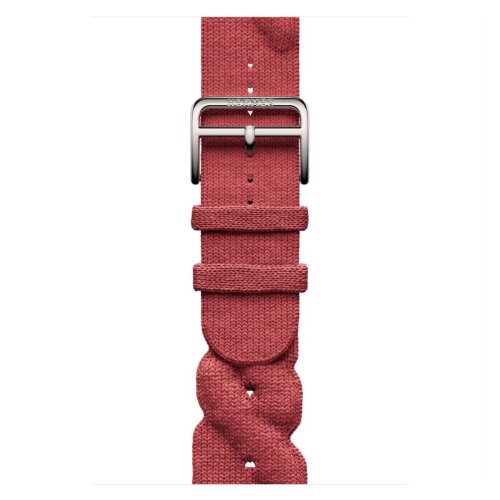 Apple Watch Hermes Series 11 46mm, ремешок из трикотажа красный