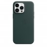 Кожаный чехол для iPhone 14 Pro Max с MagSafe - "Зеленый лес"