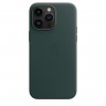 Кожаный чехол для iPhone 14 Pro Max с MagSafe - "Зеленый лес"