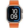 Apple Watch Ultra 3 Hermes 49mm, классический кожаный оранжевый ремешок