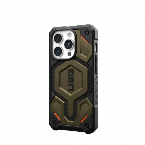 Защитный чехол Uag Monarch Pro Kevlar для iPhone 15 Pro с MagSafe - Кевлар зеленый (Kevlar Elemental Green)