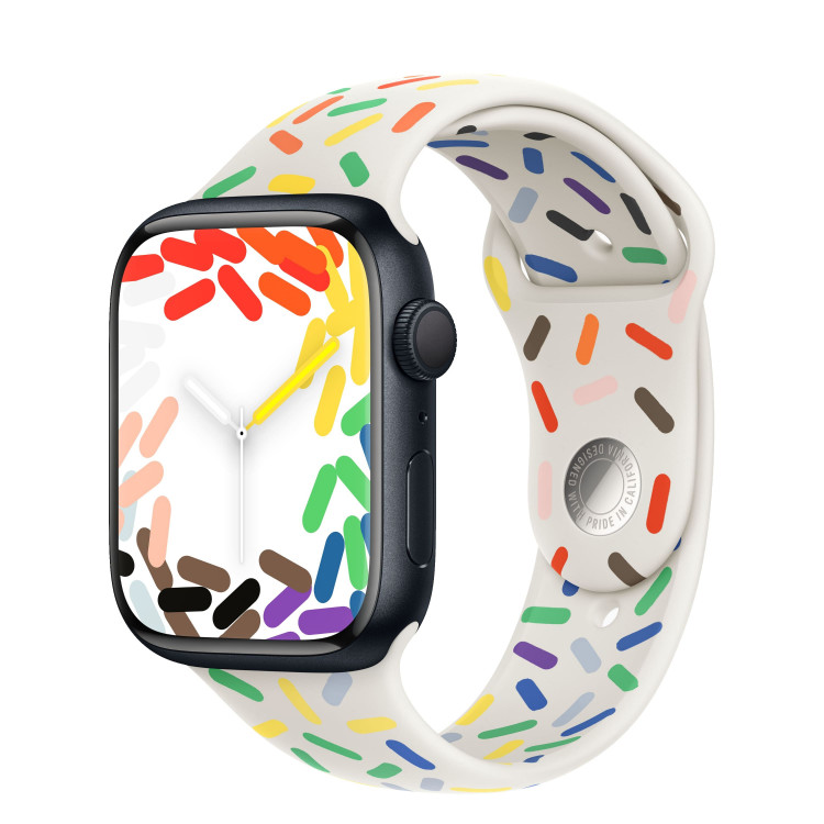 Apple Watch Series 9 41mm, Midnight Aluminum Case with Sport Band - Pride Edition