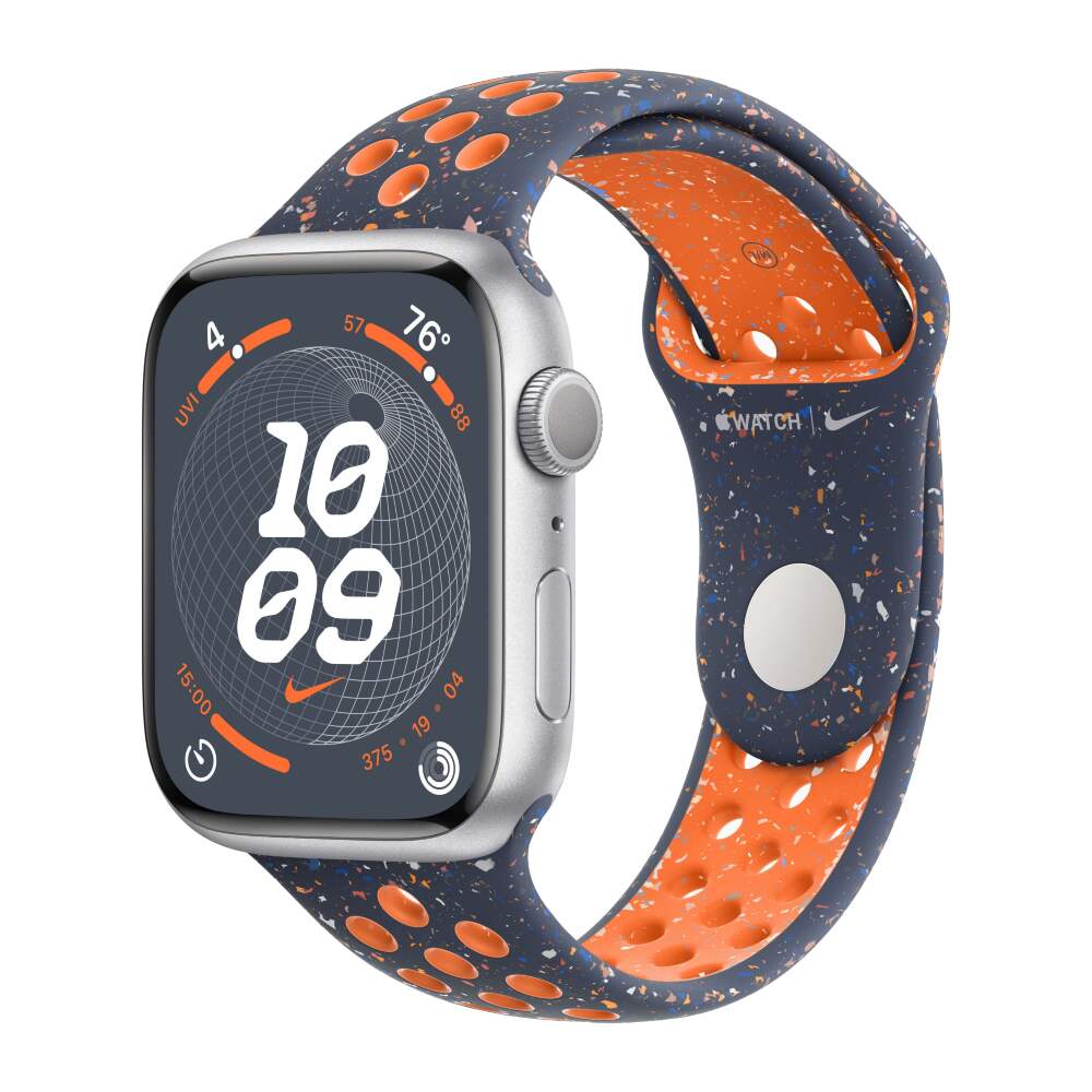 Apple Watch 9 Aluminum Midnight 45mm Blue Flame Nike Sport Band