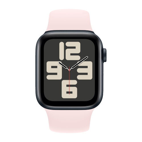 Apple Watch SE (2023) 40mm, Midnight Aluminum Case with Sport Band - Light Pink (Розовый)