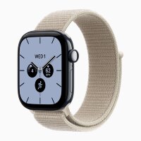 Apple Watch Series 12 46mm, Night Blue Ceramic Case with Sport Loop - Limestone