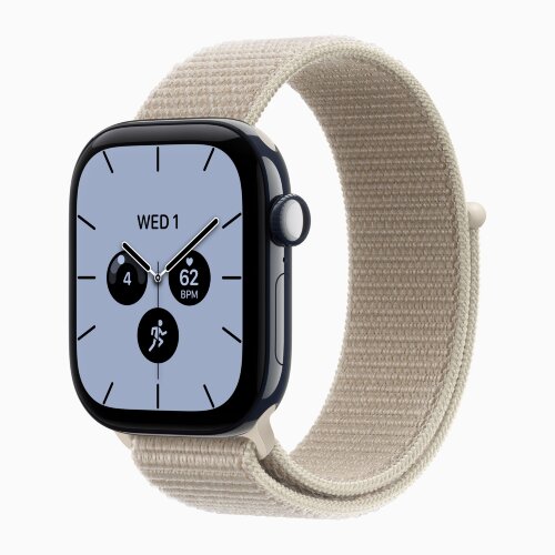 Apple Watch Series 12 46mm, Night Blue Ceramic Case with Sport Loop - Limestone