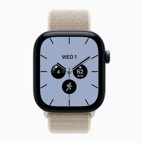 Apple Watch Series 12 46mm, Night Blue Ceramic Case with Sport Loop - Limestone