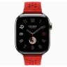 Apple Watch Hermes Series 12 42mm, ремешок из текстильного трикотажа красный