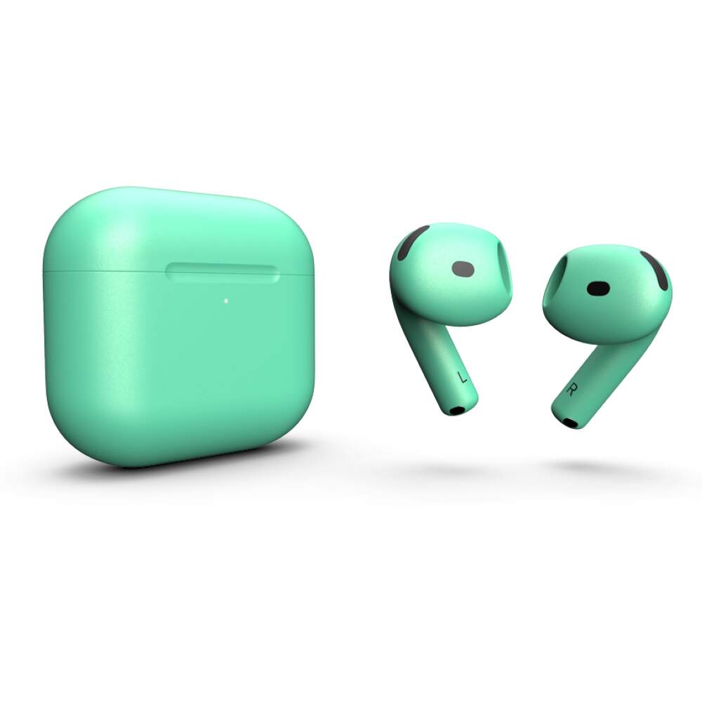 Купить AirPods 4 металлический глянец мятным цветом в Москве цена