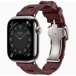Apple Watch Hermes Series 11 42mm, спортивный ремешок Kilim красный