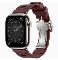 Apple Watch Hermes Series 11 42mm, спортивный ремешок Kilim красный