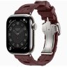 Apple Watch Hermes Series 11 42mm, спортивный ремешок Kilim красный