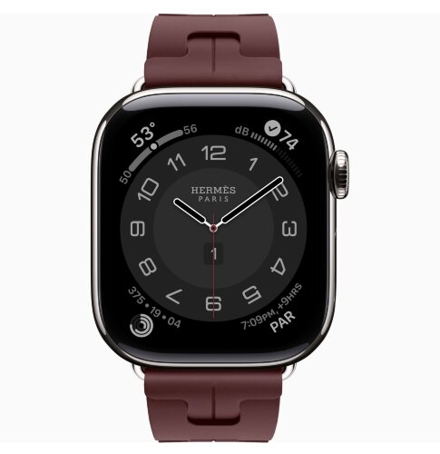Apple Watch Hermes Series 11 42mm, спортивный ремешок Kilim красный