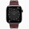 Apple Watch Hermes Series 11 42mm, спортивный ремешок Kilim красный