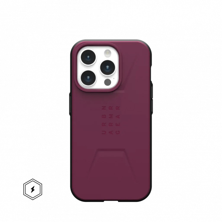 Защитный чехол Uag Civilian для iPhone 15 Pro Max с MagSafe - Бордо (Bordeaux)