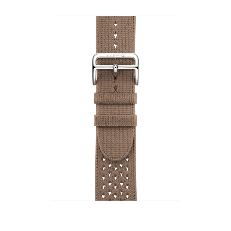 Ремешок Hermes для Apple Watch 46mm Beige de Weimar Tricot Single Tour - Коричневый