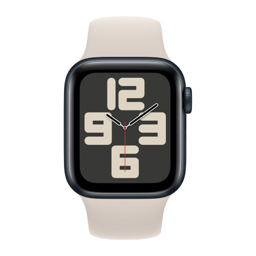 Apple Watch SE (2023) 40mm, Midnight Aluminum Case with Sport Band - Starlight (Бежевый)